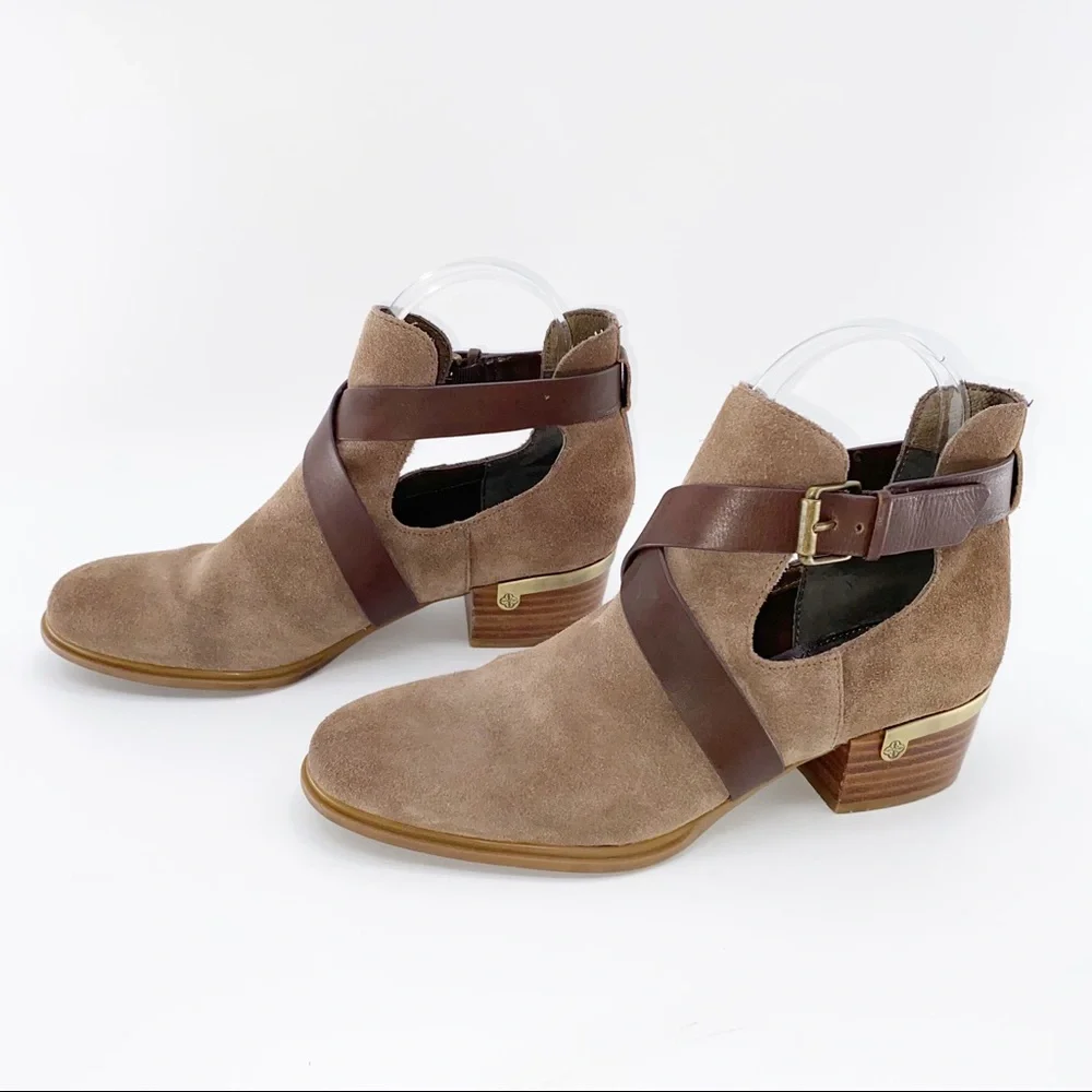 Isola Suede Wrapped Booties Size 9